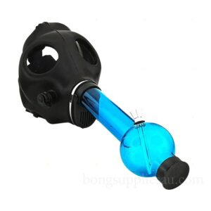 Blue Gas Mask Bong 34cm x 3.5cm