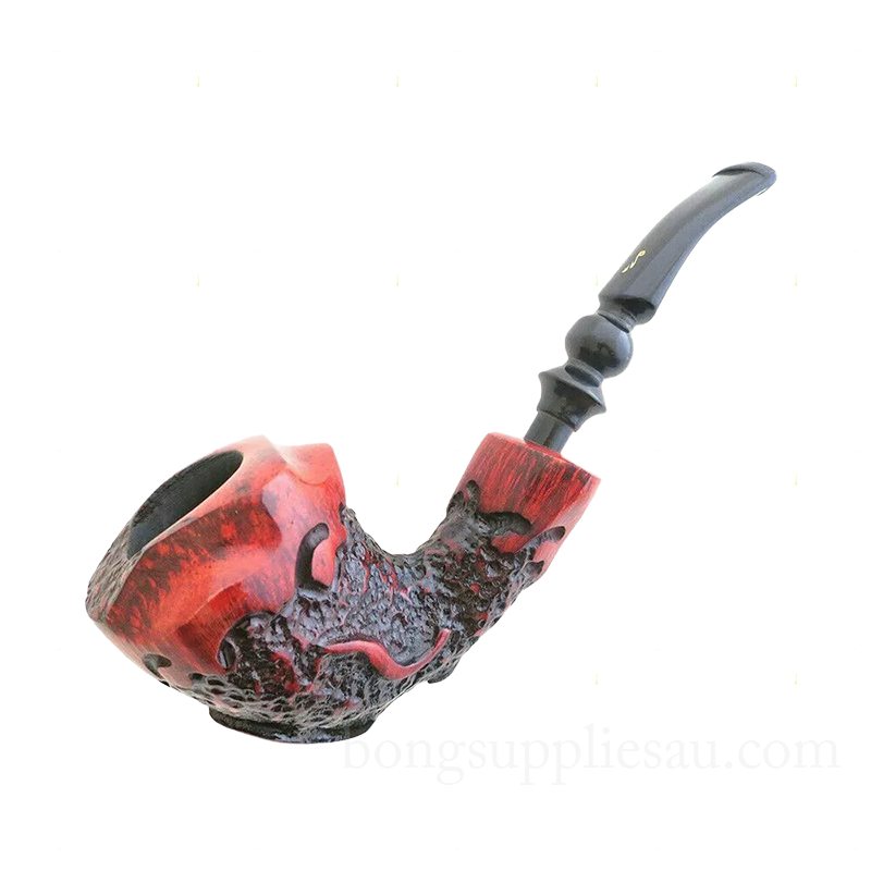 Organic Flowing Shapes Handmade Ebony Tobacco Pipe