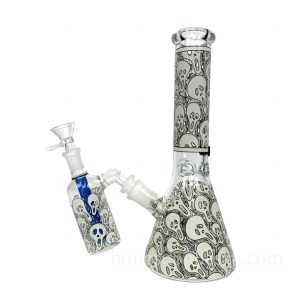 Stylish Double Skull Chamber Bong 25cm