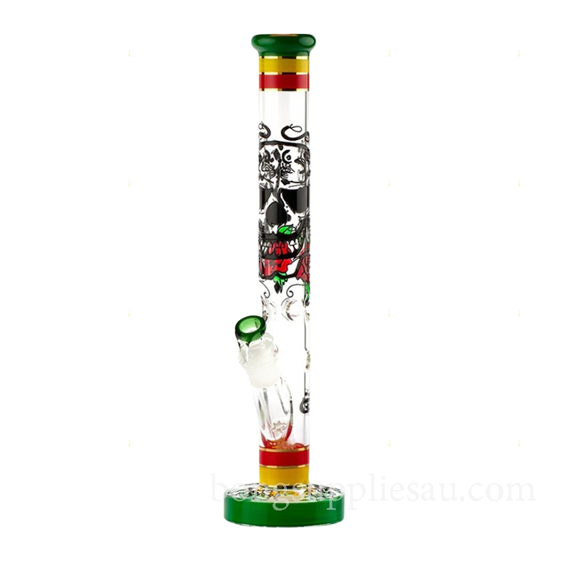 Grace Glass Rasta Skull Bong Tube