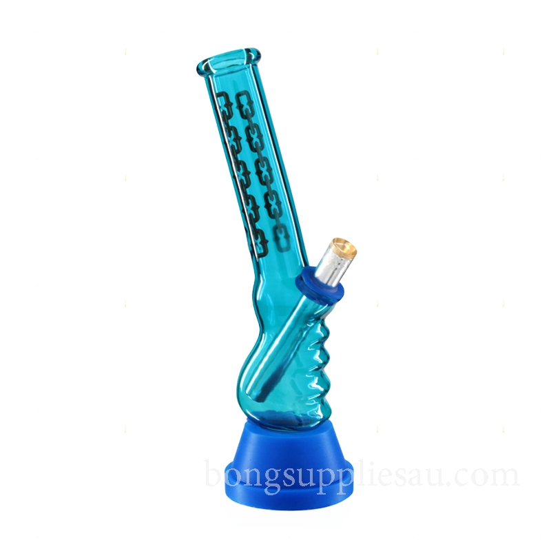 Blue Gripper Mini Glass Bong 25cm