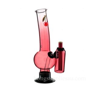 Cherry Blast Double Chamber Bong in Pink Glass 30cm