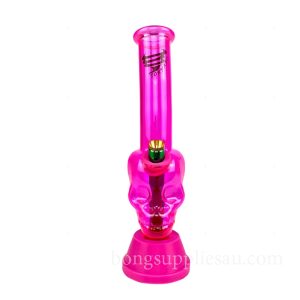 Pink Tornado Skull Glass Bong 25cm