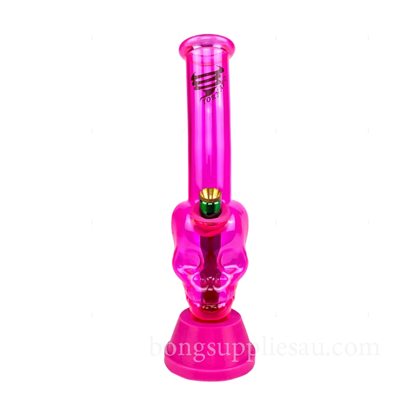 Pink Tornado Skull Glass Bong 25cm