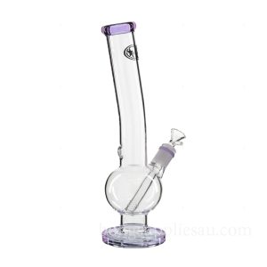 33cm Purple Tinted Bent Bubble Glass Bong