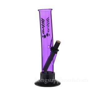 24cm Bent Tube Glass Bong in Purple Nitro Style