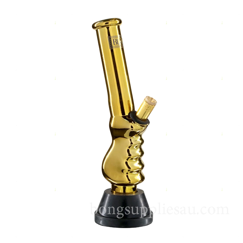Mini Gold Chrome Glass Bong Trendy Grip