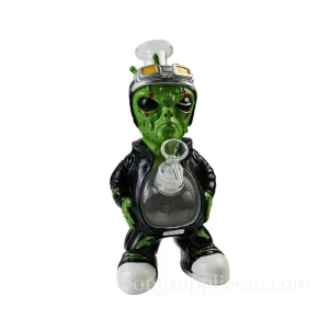 Green Alien Glass Bong Cartoon Style 25cm