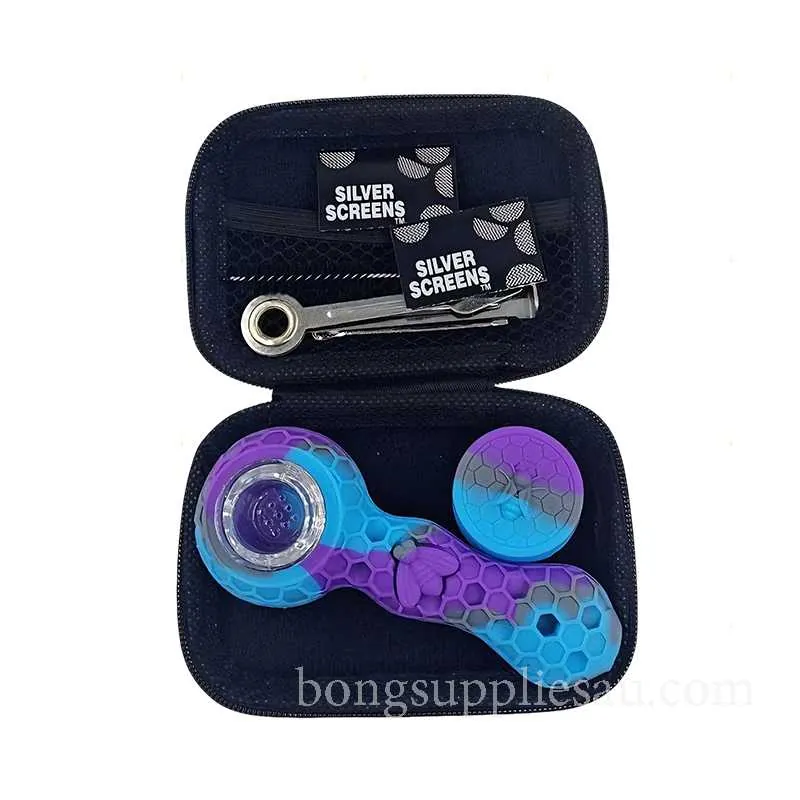 Travel Silicone Pipe Set with Tools and Storage Case
